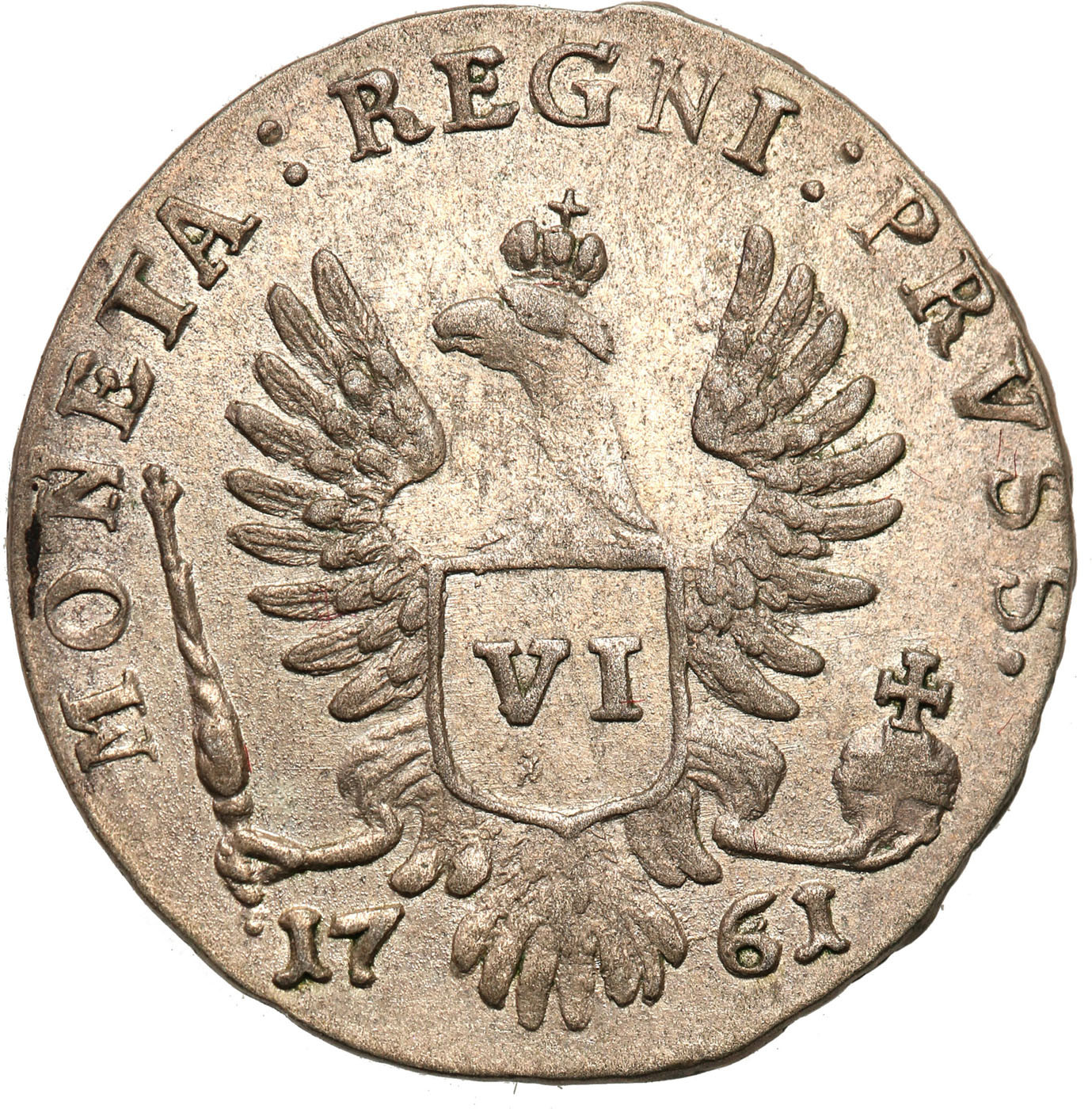 Rosja/Prusy. Elżbieta. Szóstak (6 groszy) 1761, Królewiec - PIĘKNY